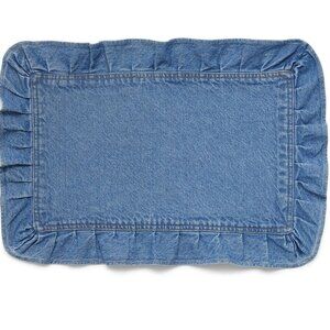 Pioneer Woman Ruffle Soft Denim Fabric Placemat 20"x14" Blue